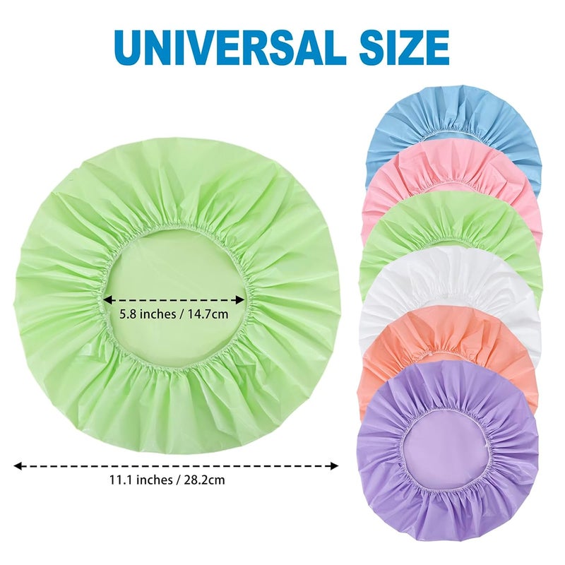 CHFONG 6 PCS Shower Caps for Women, Double Side Waterproof Shower Cap, Reusable Elastic Bath Caps for Shower, EVA Bathing Shower Caps, Bath Hair Caps - Candy Color - Image 3